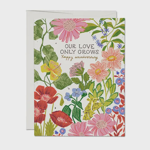Our Love Only Grows Anniversary Greeting Card