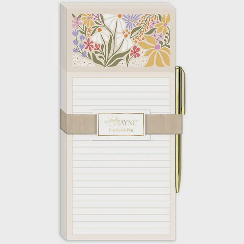Flower Market Wildflowers Magnetic Notepad With Pen