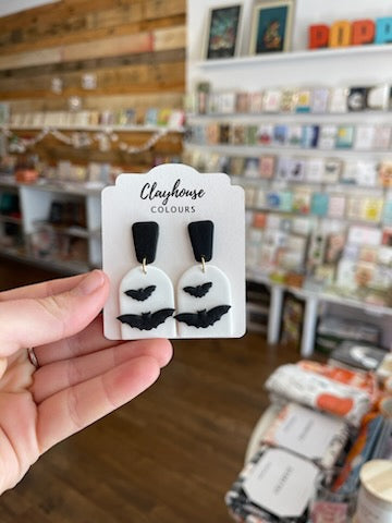 Bats Fall Clay Earrings