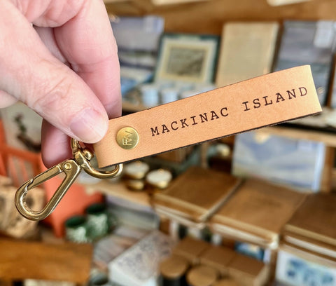Mackinac Island Loop Keychain On Card