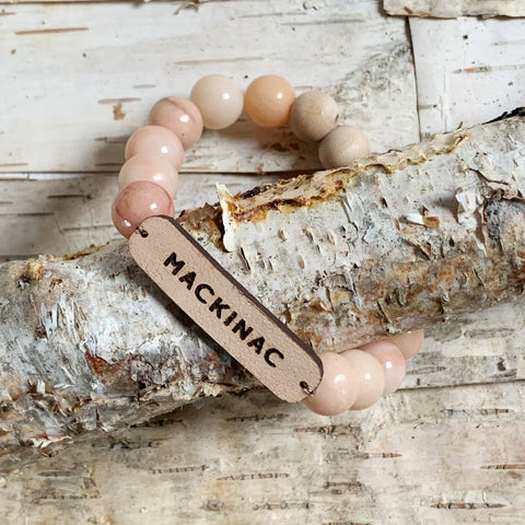 Mackinac Pink Aventurine Stone Diffuser Bracelet