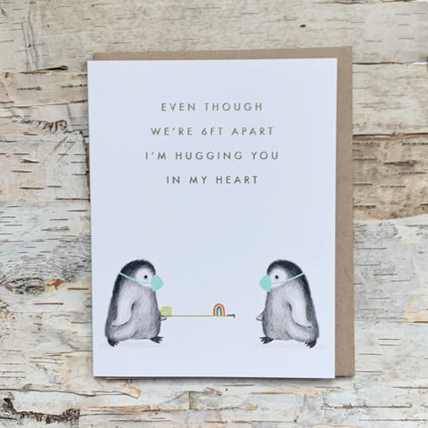 6ft Apart Penguins Card