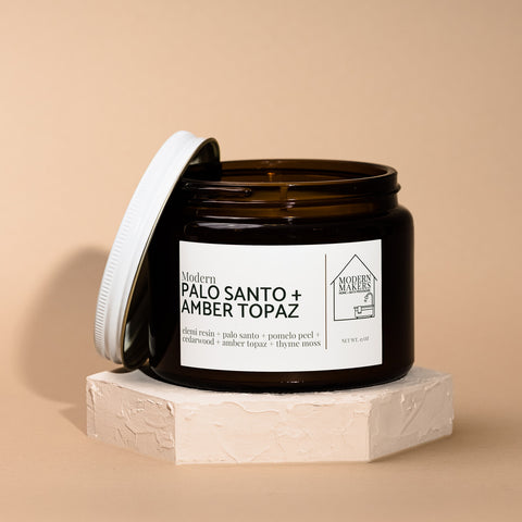Palo Santo and Amber Topaz 15oz Candle