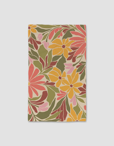 Blooming Tan Kitchen Towel