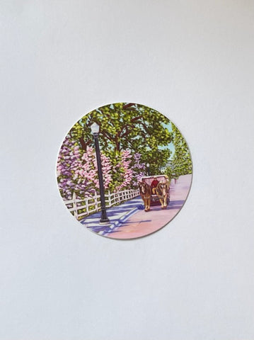 28. Lilac Horse Carriage Light Post Vinyl Sticker