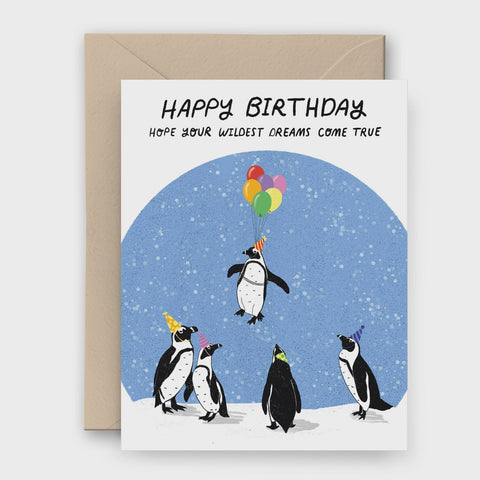 Penguin Dreams Birthday Card