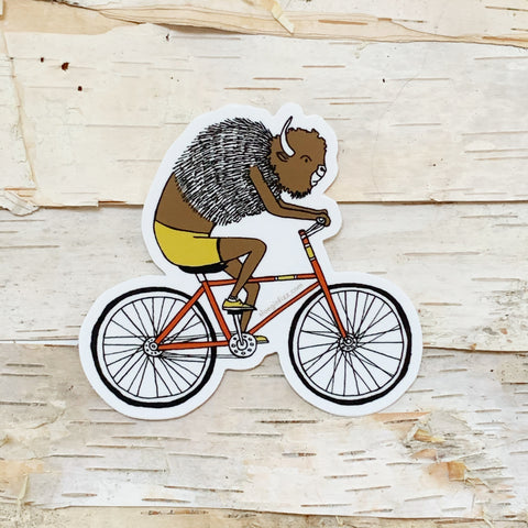 Bison on Bike Sticker