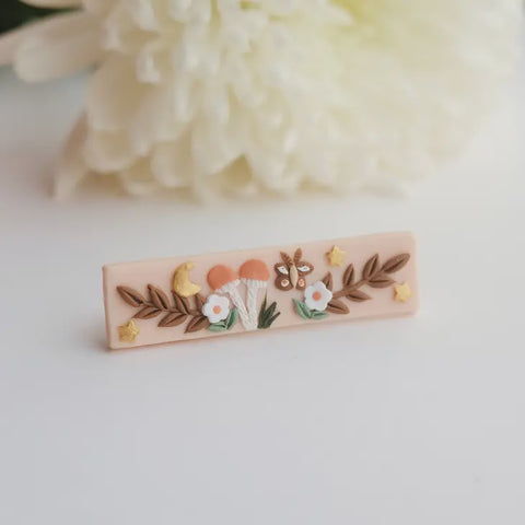 Forest Moth Clay Hair Clip