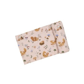 Woodland Families Swaddle Blanket Pink