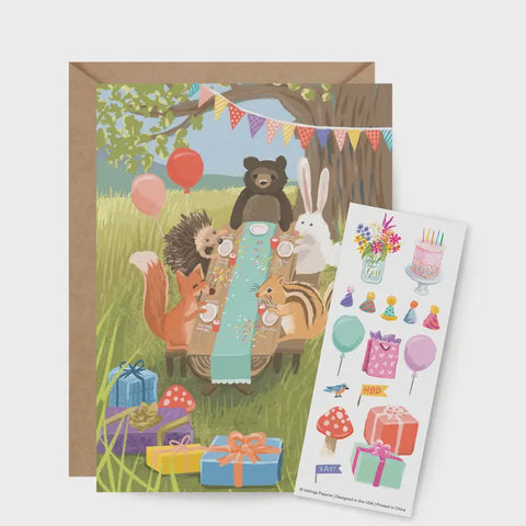 Sticker Scene Card Woodland Party