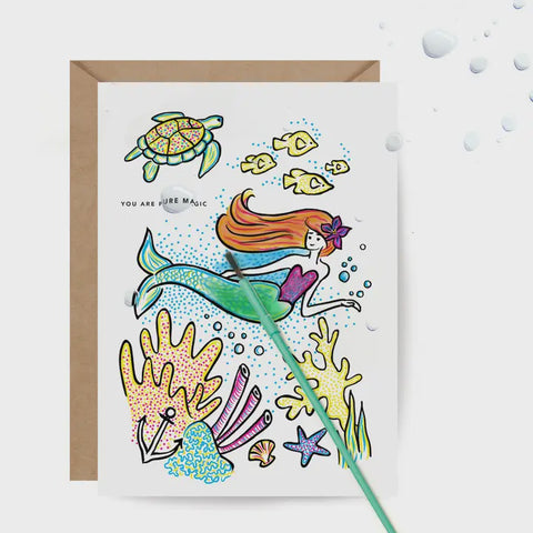 Paint with Water Card - Mermaid