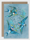 Swallows Sympathy Card Biely