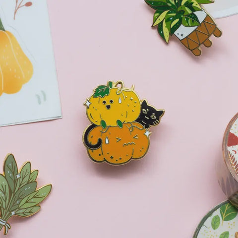Pumpkin Cat Enamel Pin