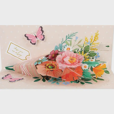 Beautiful Bouquet Panoramic Pop-Up Card