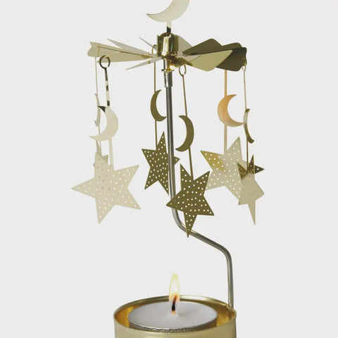 Moon and Stars Rotary Candle Holder