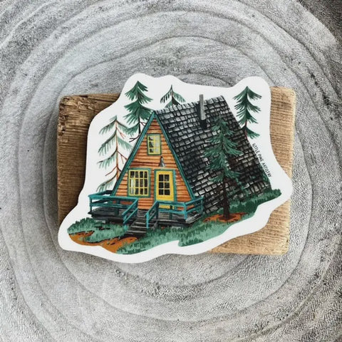 A Frame Cabin Sticker