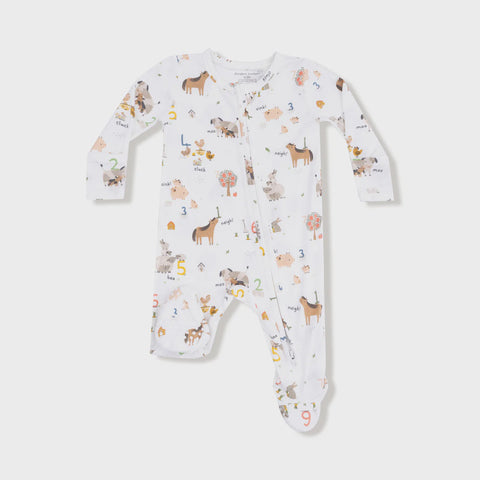 Farm Sounds 2 Way Zipper Footie