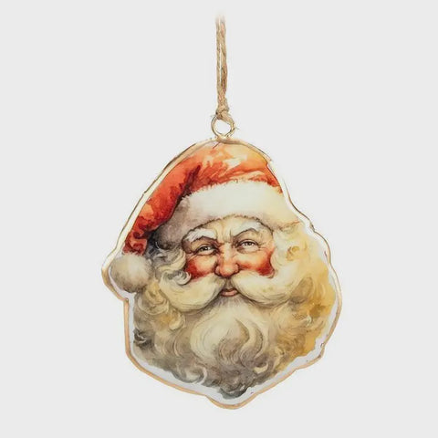 Retro Santa Head Ornament