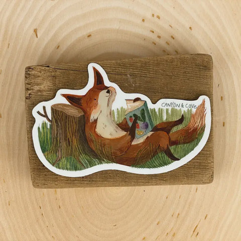 Reading Fox Sticker