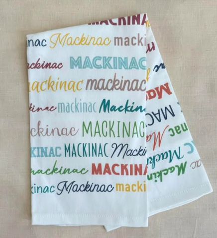 Mackinac Repeat Word Full Pattern Towel
