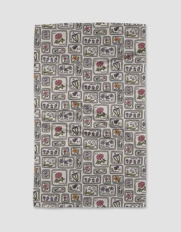 Floral Postage Stamps Kitchen Towel