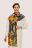 Wool Wrap Botany Bliss In Charcoal Scarf