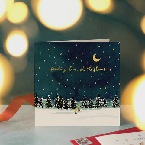 Sending Love At Christmas Foiled Christmas Card