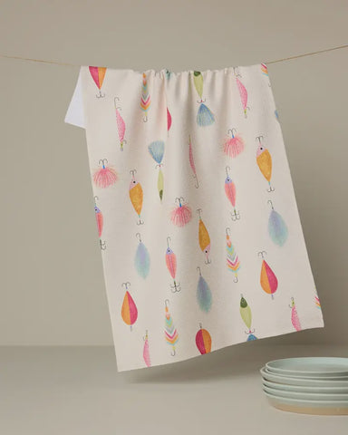 Fishing Lures Tea Towel