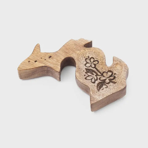 Michigan State Apple Blossom Trinket Dish - Mango Wood