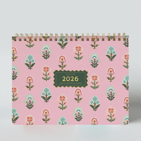 2026 Desktop Planner, Block Print Floral