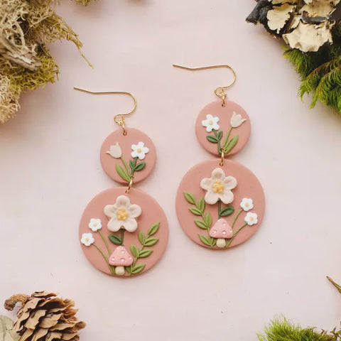 Woodland Shroom Clay Earrings