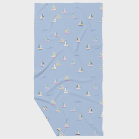 Little Sailboat Double Sided Waffle Dish Towel