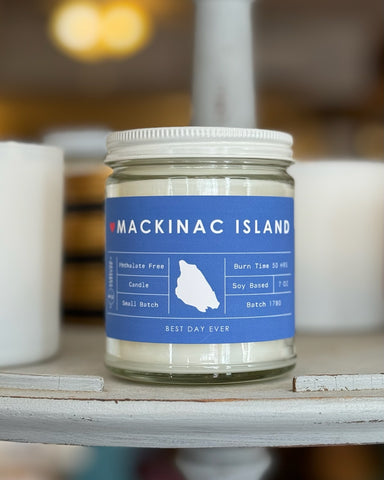 Mackinac Classic Blue Sea Salt and Orchid Candle 7oz