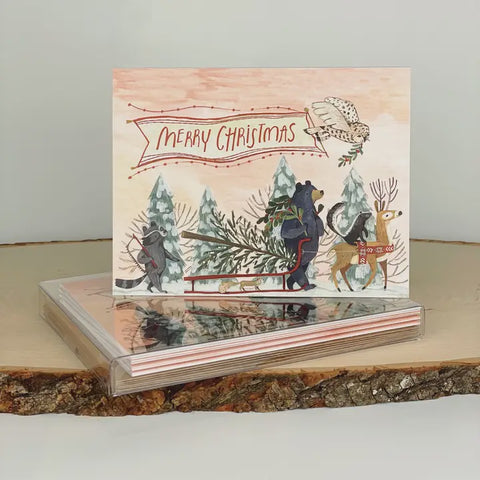 Merry Christmas Tree Cutting Box Set of 6