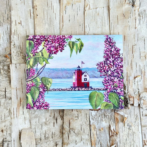 Lilacs Framing Round Island Card