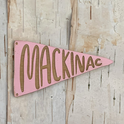 Mackinac Pennant Magnet Pale Pink