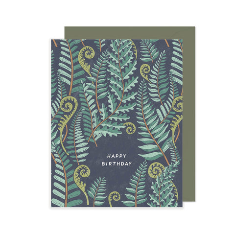 Forest Fern Birthday Card