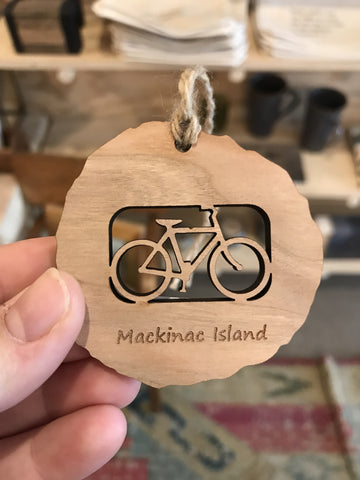 Mackinac Island Bicycle Wood Ornament