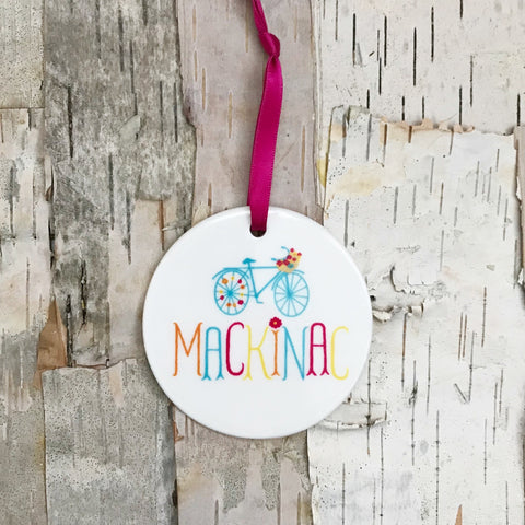Mackinac Flower Bike Ornament
