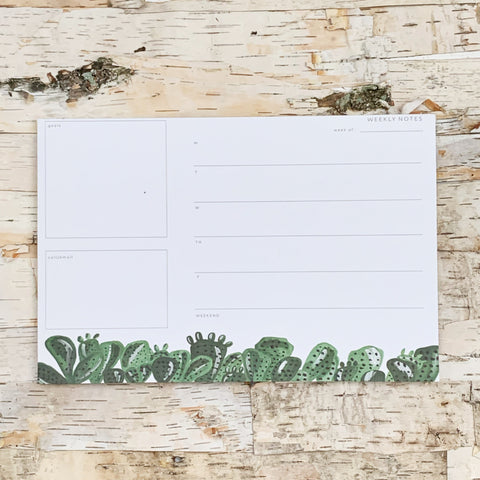 Cactus Weekly Notepad Pen and Pillar