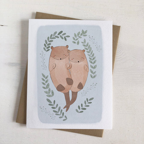 Otters In Love Card
