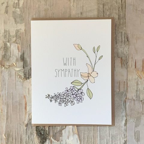 With Sympathy Lilacs Card