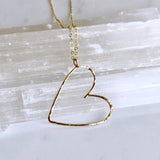 Sideways Heart Necklace Gold