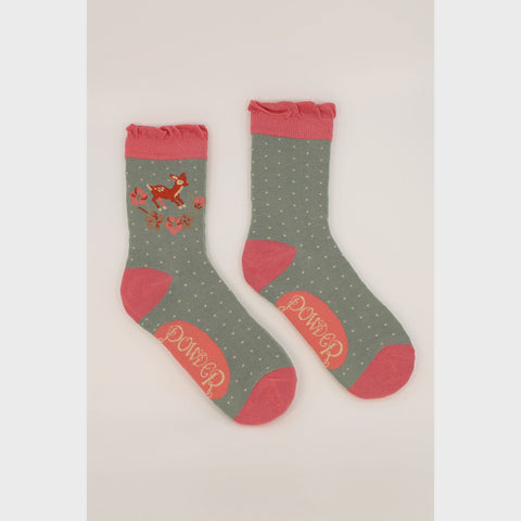 Vintage Fawn Ankle Socks Sage