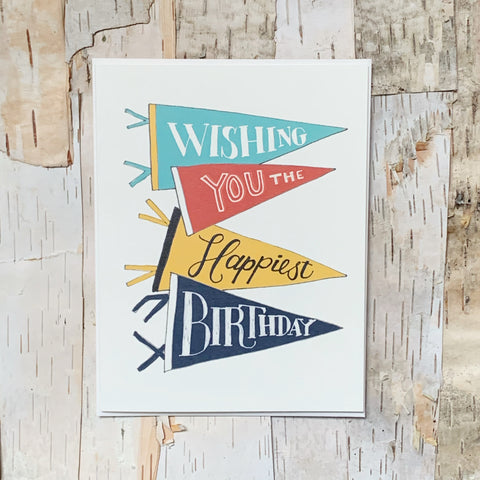 Wishing You The Happiest Birthday Pennant Card