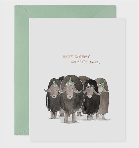 Happy Birthday You Party Animal Hats Card
