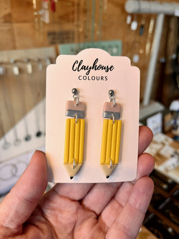 Pencil Dangles Clay Earrings