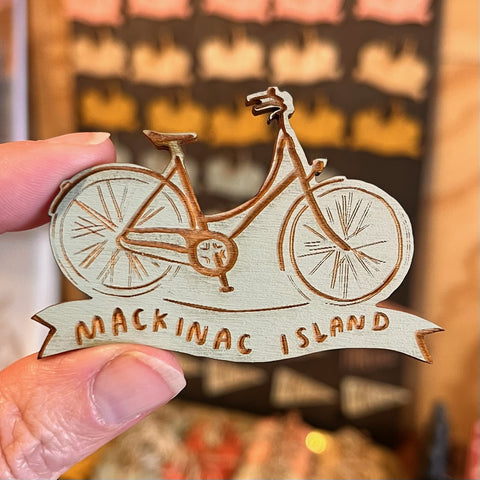 Mackinac Island Bike Magnet Sage