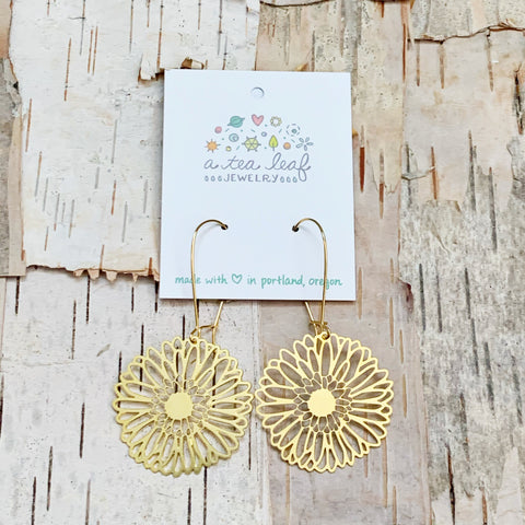 Gerber Daisy Flower Earrings