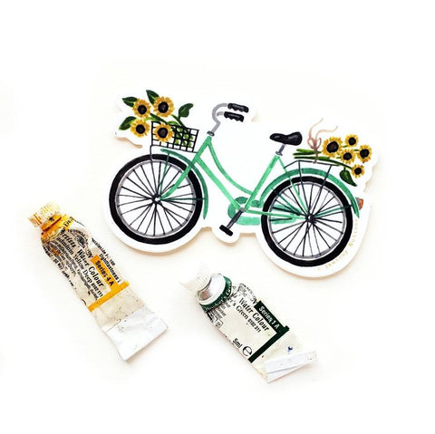 Large Sunflower Basket Bicycle Sticker
